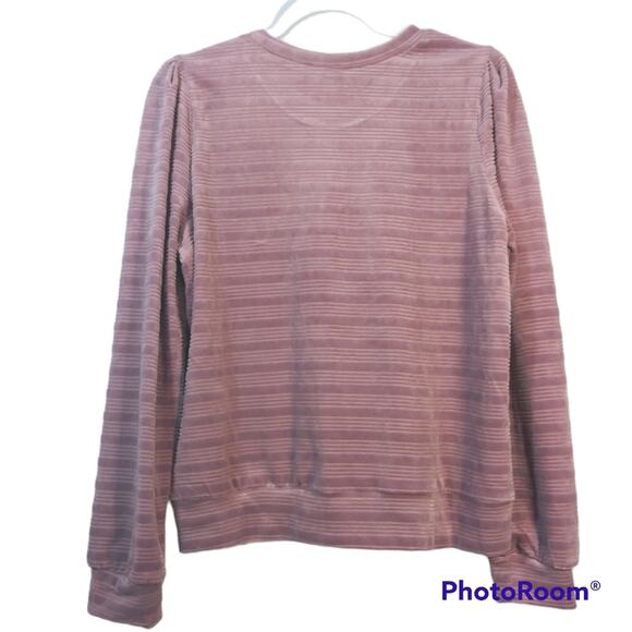 Heartloom Revolve Somi Striped Velvet Long Sleeve Top M - Picture 3 of 6
